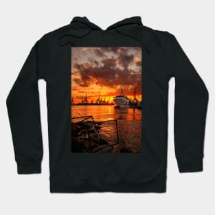 Sunset at the port Hoodie